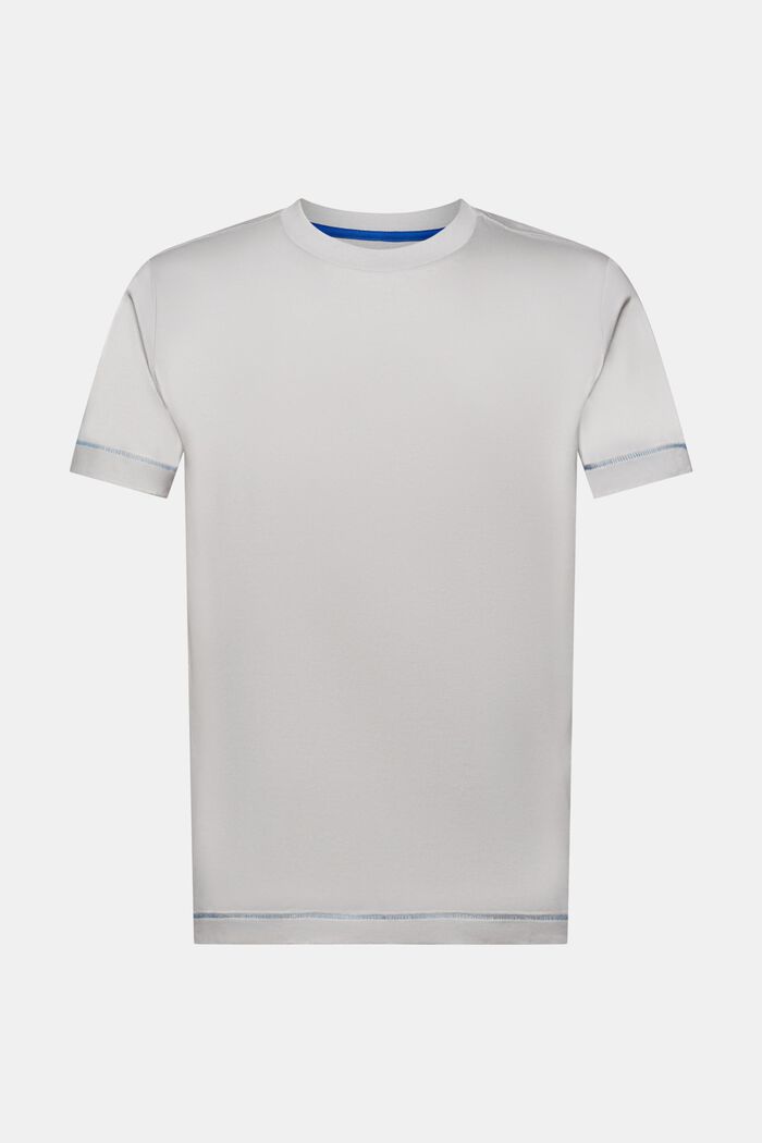 Jersey-T-shirt med rund hals, 100 % bomuld, LIGHT GREY, detail image number 5