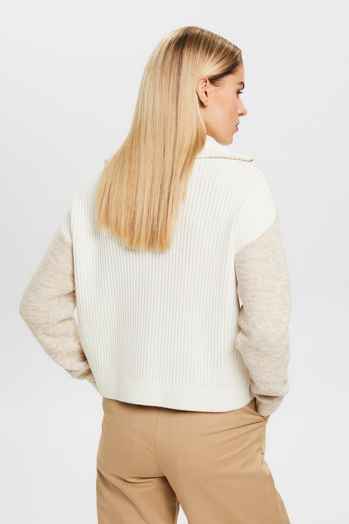 Tekstureret troyer-sweater, OFF WHITE, detail image number 3