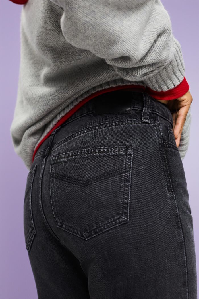 Lige retro-jeans med høj talje, GREY DARK WASHED, detail image number 1