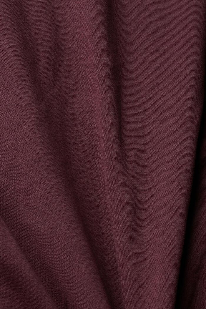 Hættetrøje i materialemiks med lynlås, BORDEAUX RED, detail image number 5