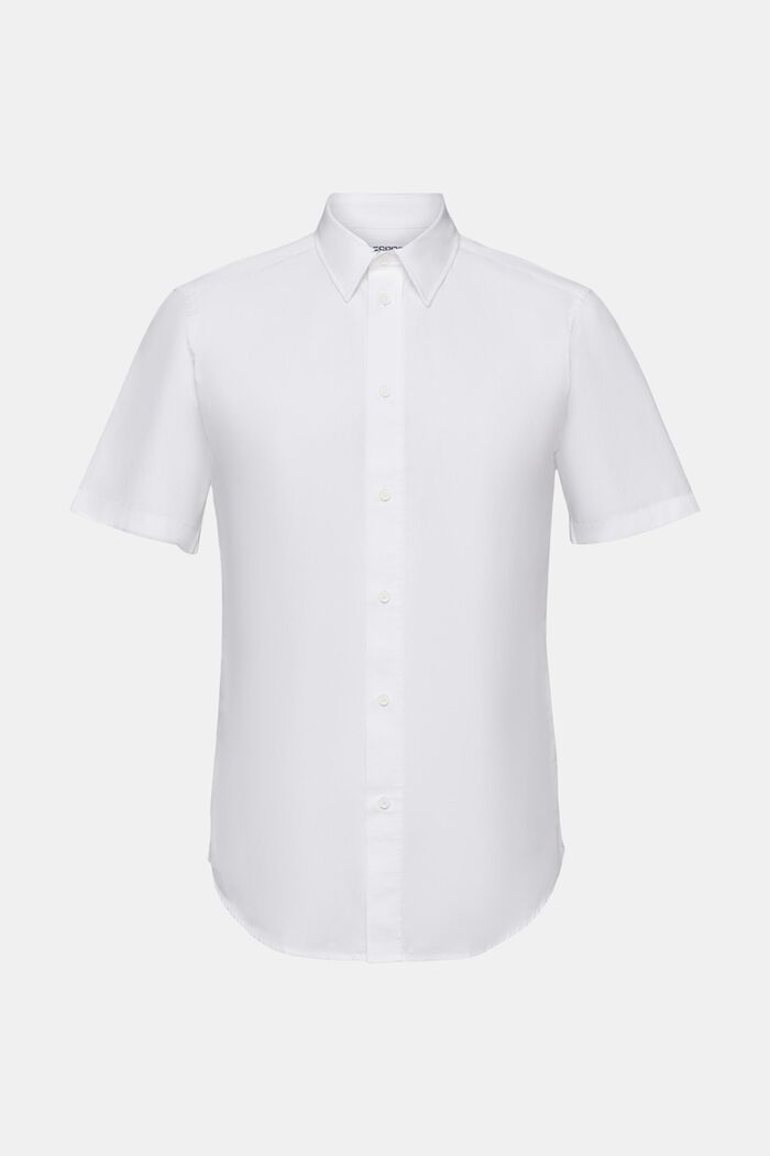 Kortærmet shirt i bomuldspoplin, WHITE, detail image number 5