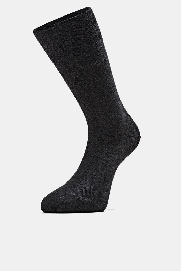 2-pak sokker, økologisk bomuldsmiks, ANTHRACITE MELANGE, detail image number 0