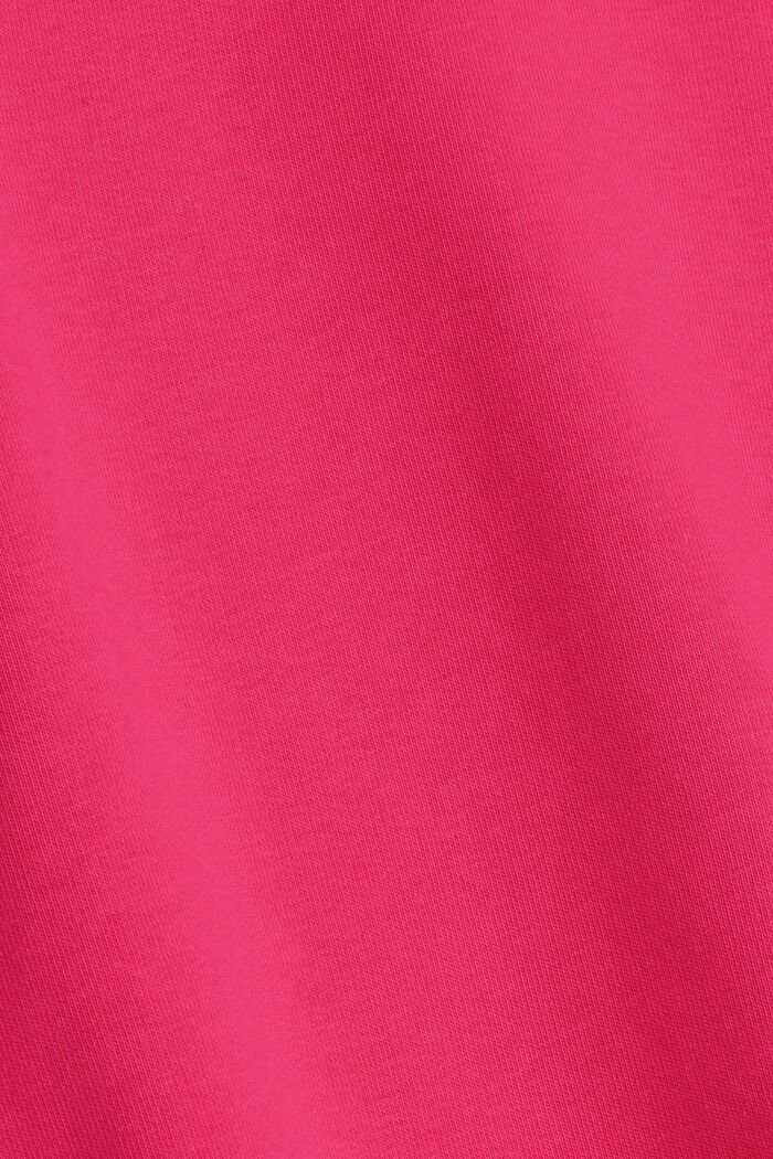 Sweatshirt med broderet logo, bomuldsblanding, PINK FUCHSIA, detail image number 4