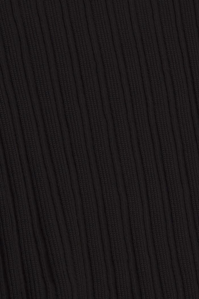 Pullover i ribstrik, i 100 % bomuld, BLACK, detail image number 4