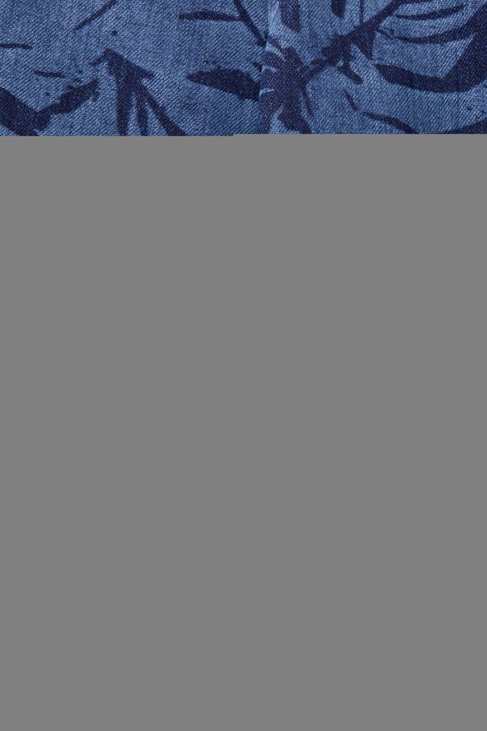 Denimshorts med tropisk print, BLUE MEDIUM WASHED, detail image number 4