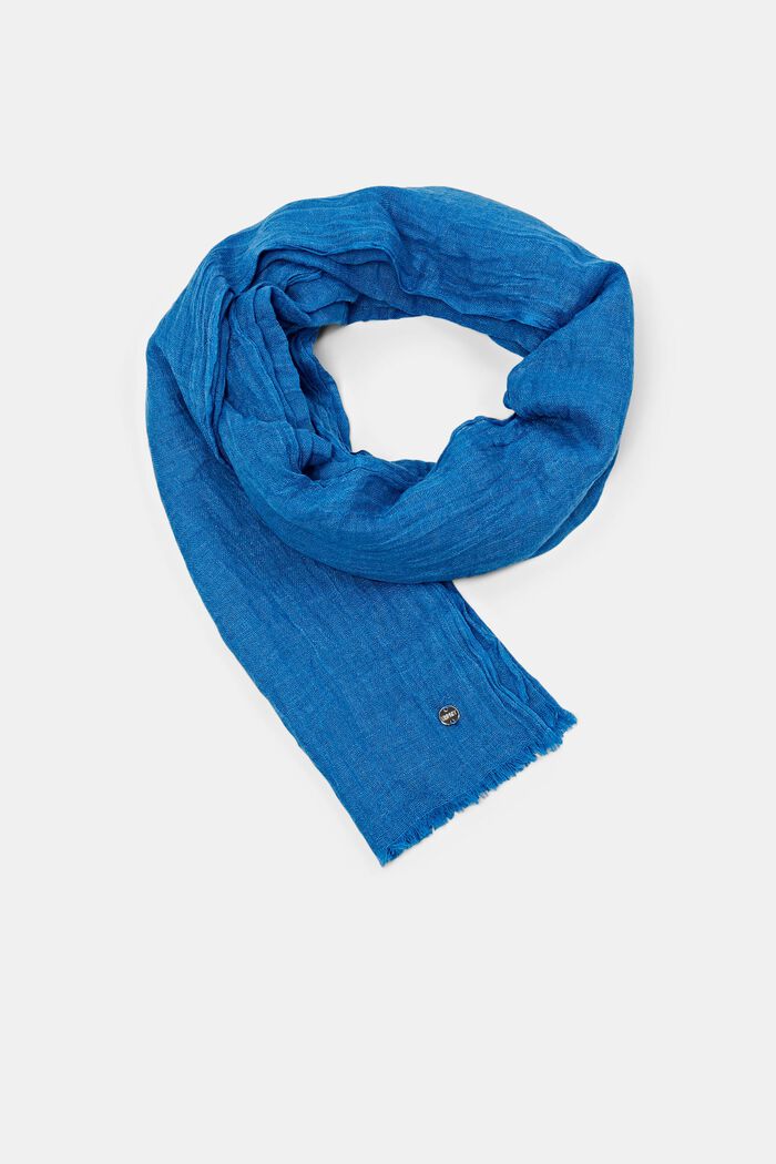 Tørklæde med rynke-effekt, BLUE, detail image number 0