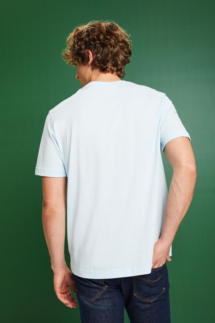Bomulds-T-shirt med logoprint, PASTEL BLUE, detail image number 2