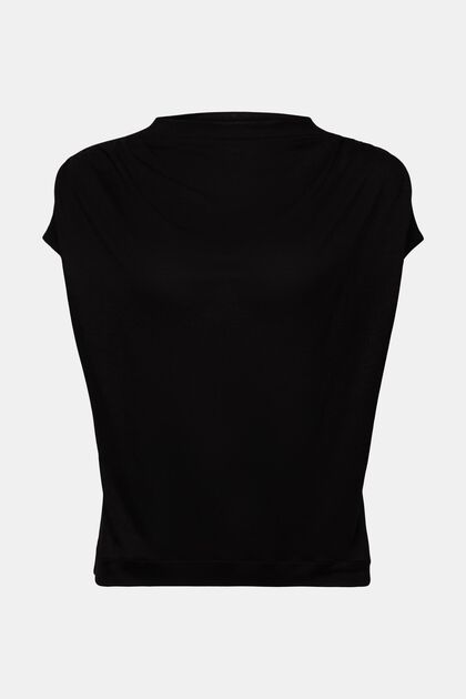 Jersey-T-shirt med høj hals