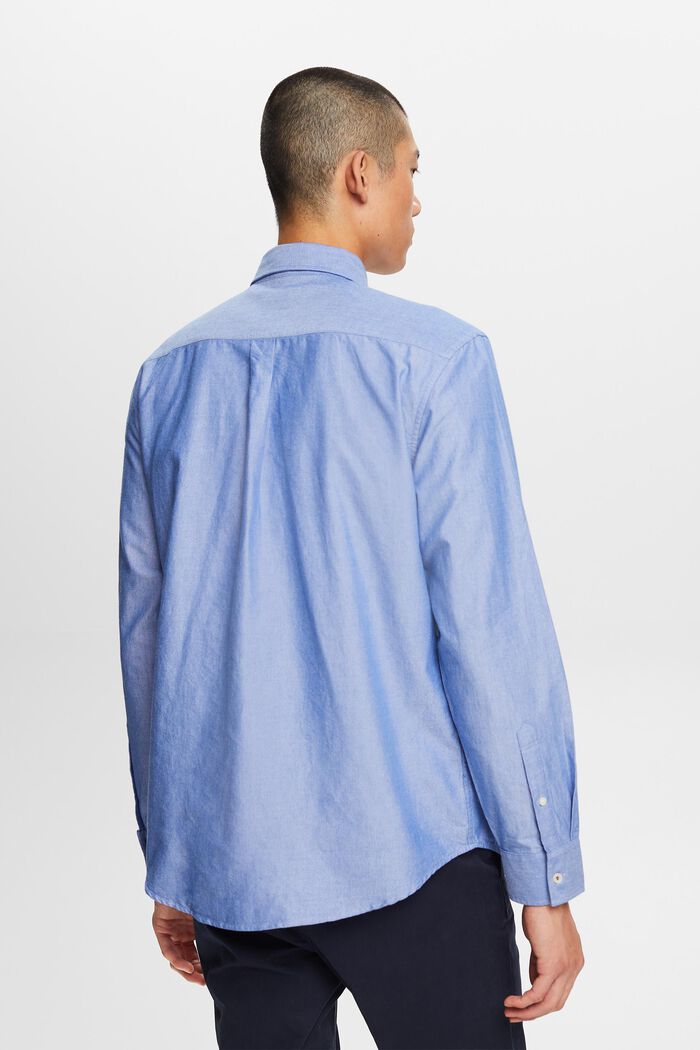 Button down-skjorte i bomuldspoplin, BRIGHT BLUE, detail image number 3