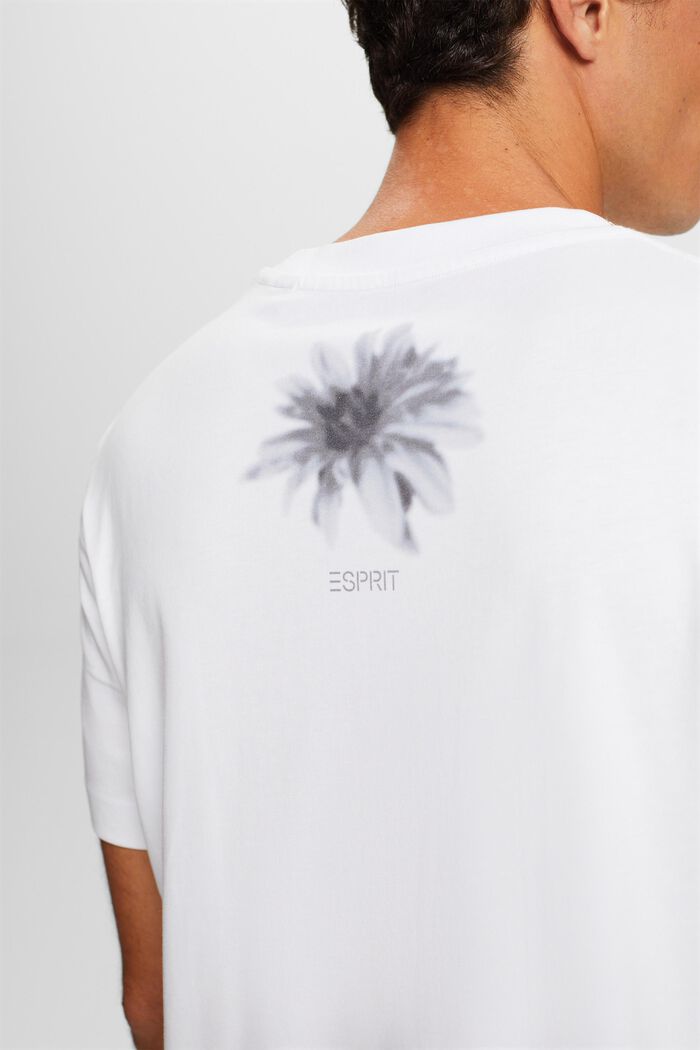 T-shirt i pimabomuld med print, WHITE, detail image number 3