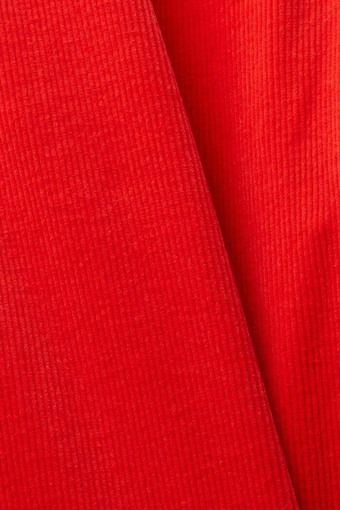 Straight fit-fløjlsbukser med høj talje, RED, detail image number 6