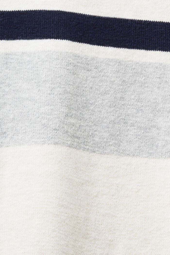 Stribet sweater med korte ærmer, OFF WHITE, detail image number 4