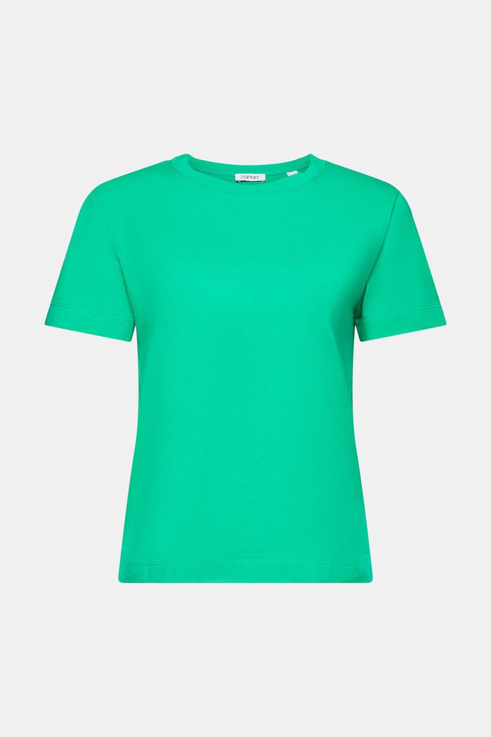 T-shirt i bomuld med rund hals, GREEN, detail image number 5