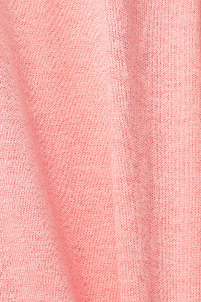 Pullover i let strik med high/low-kant, PINK, detail image number 5