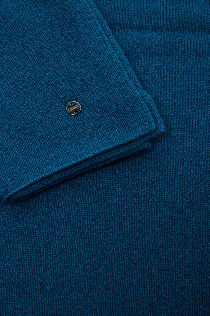 Tørklæde i uld-/kashmirmiks, TEAL BLUE, detail image number 1