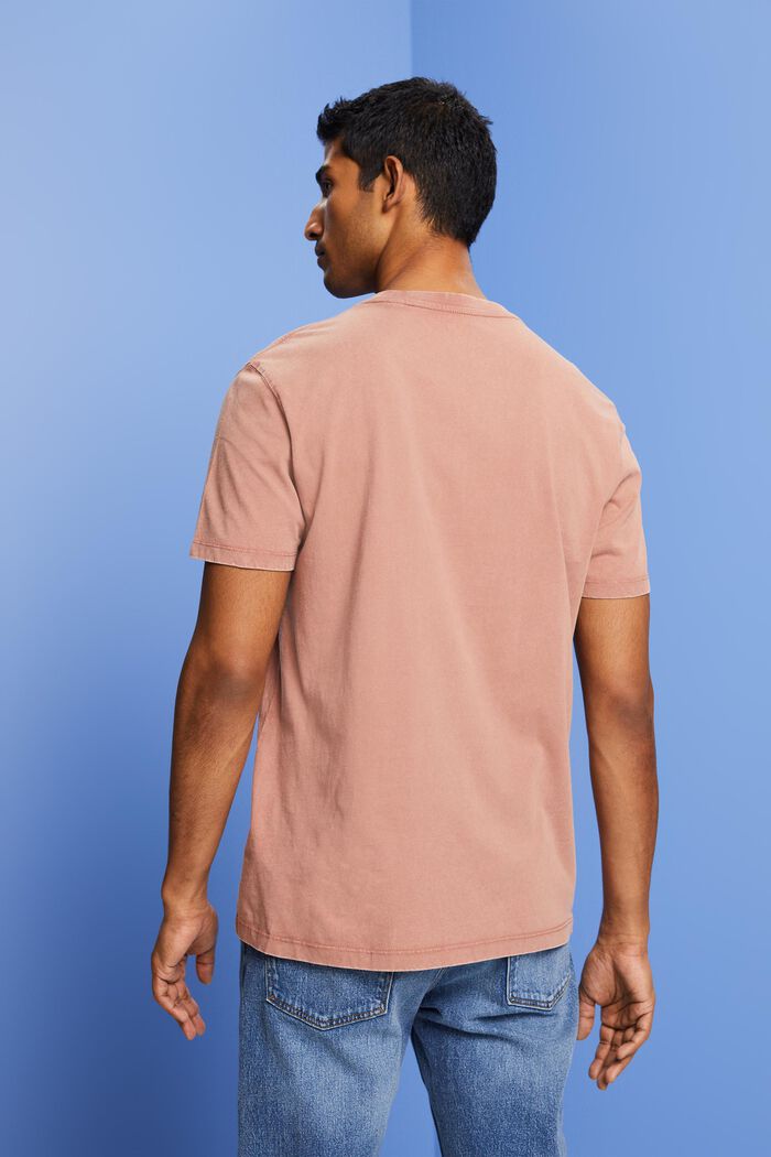Garment-dyed T-shirt i jersey, 100 % bomuld, DARK OLD PINK, detail image number 3