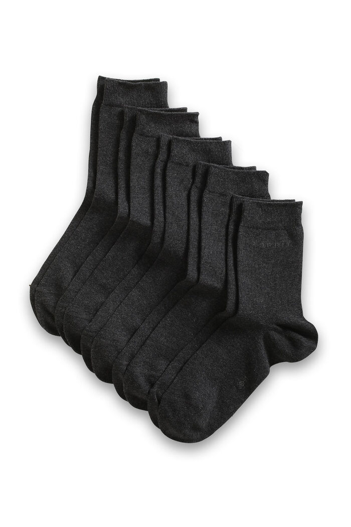 Pakke med 5 par ensfarvede sokker, økologisk bomuld