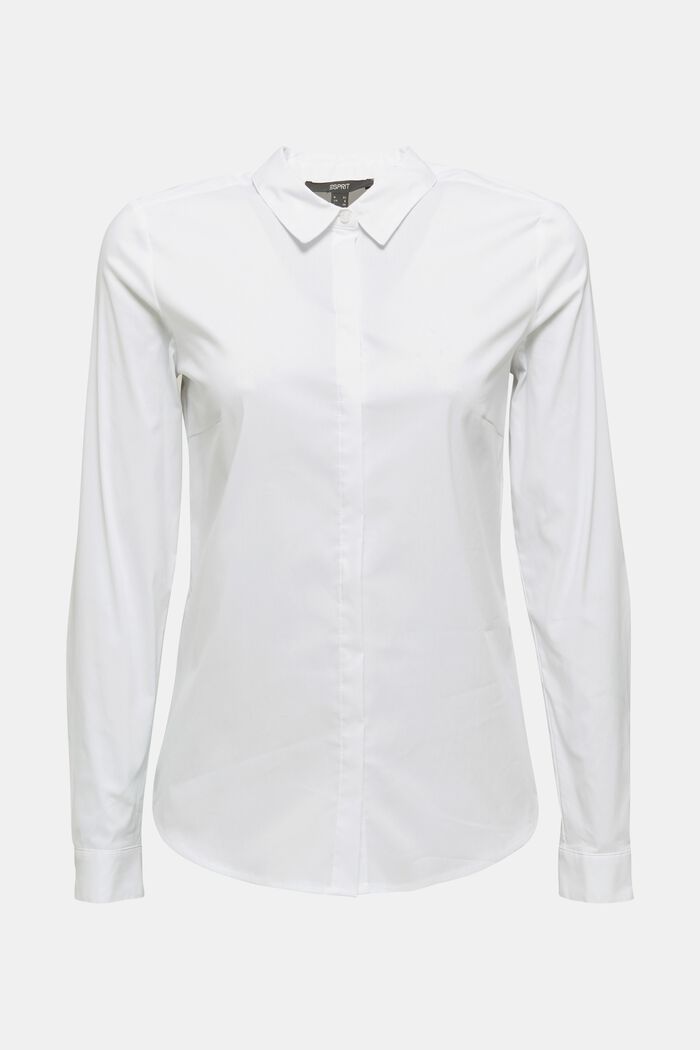 Taljeret skjortebluse med stretch, WHITE, detail image number 6