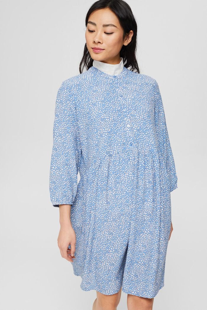 Mønstret kjole, LENZING™ ECOVERO™, LIGHT BLUE LAVENDER, detail image number 1