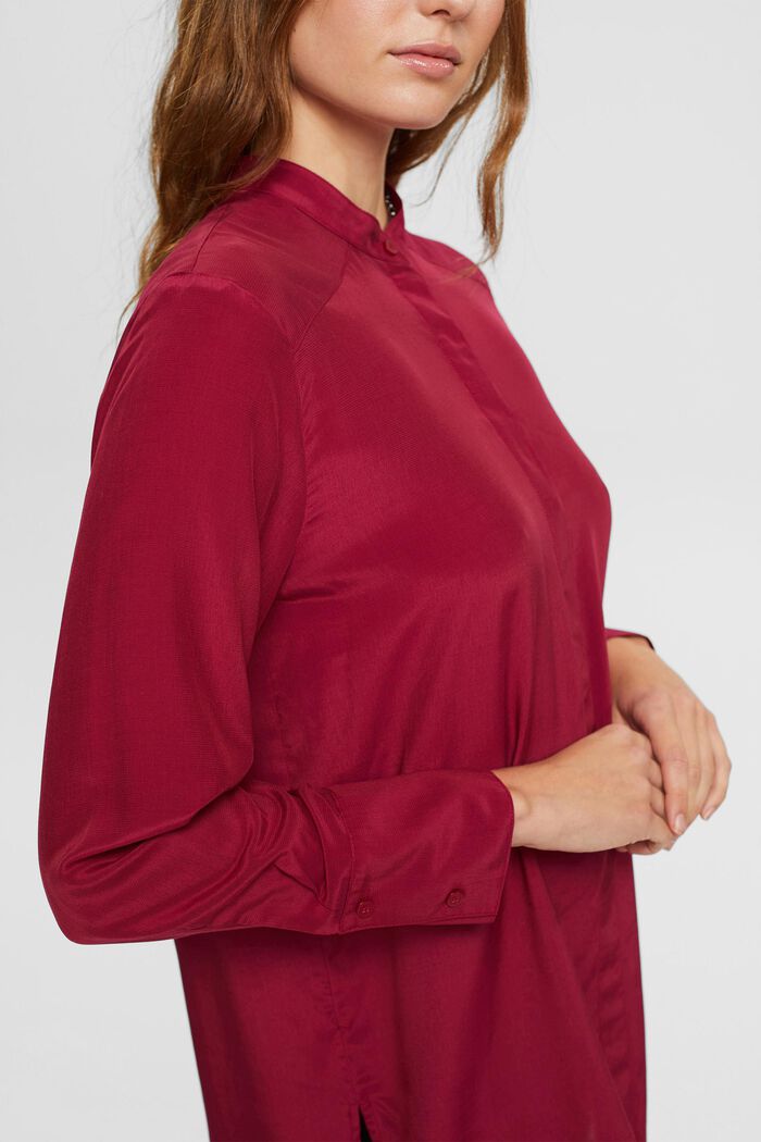Bluse med båndkrave, CHERRY RED, detail image number 2