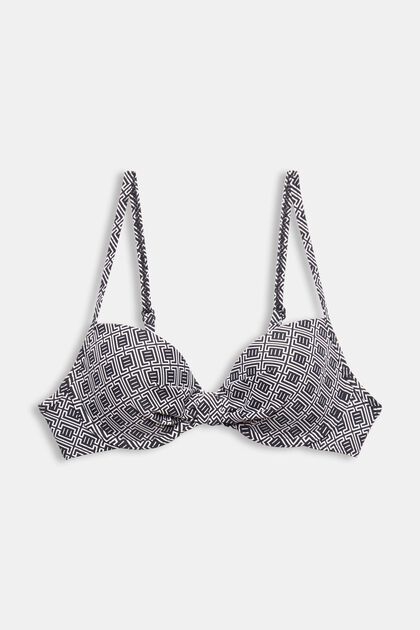 Polstret bikinitop med bøjle og print
