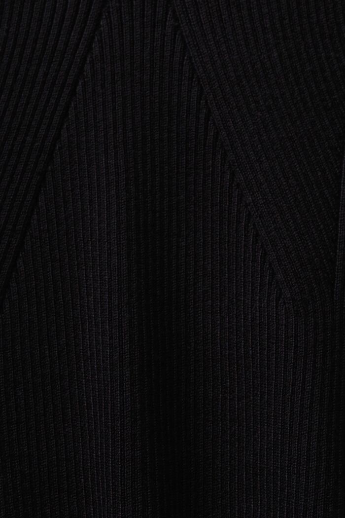 Sweater i ribstrik med V-hals, BLACK, detail image number 6
