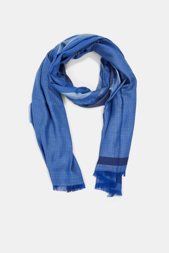Mønstret tørklæde, LENZING™ ECOVERO™, BRIGHT BLUE, detail image number 0