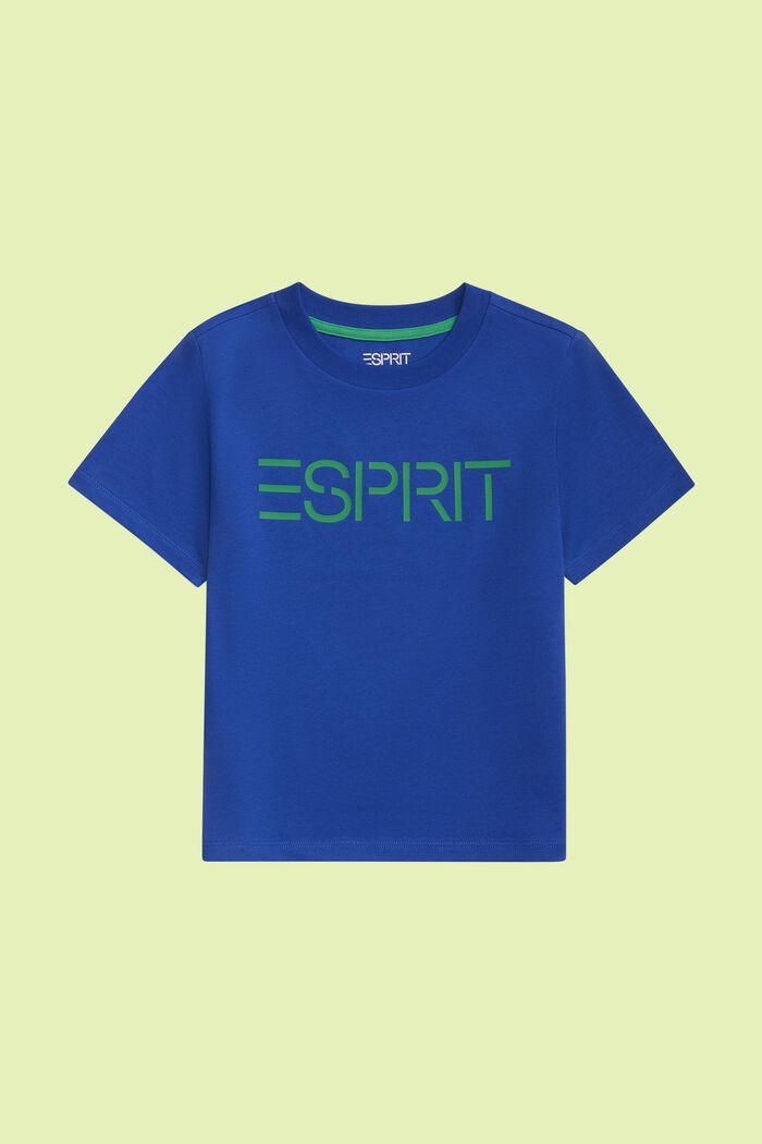 T-shirt i økologisk bomuld med logo, BRIGHT BLUE, detail image number 0