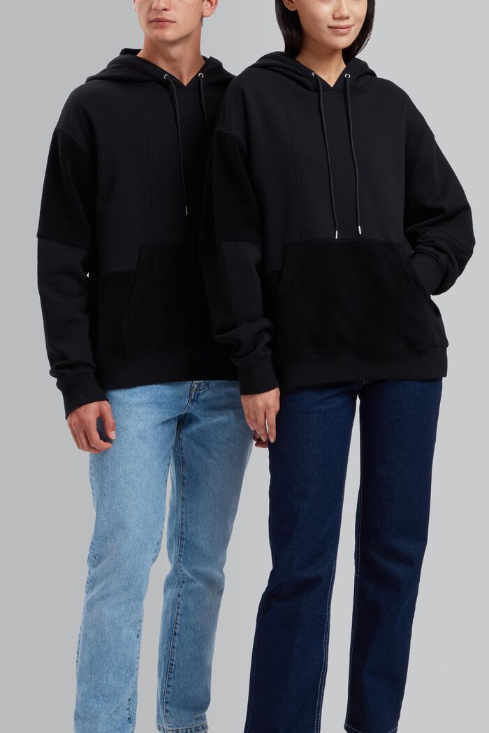 Unisex-sweatshirt i patchworklook, BLACK, detail image number 0