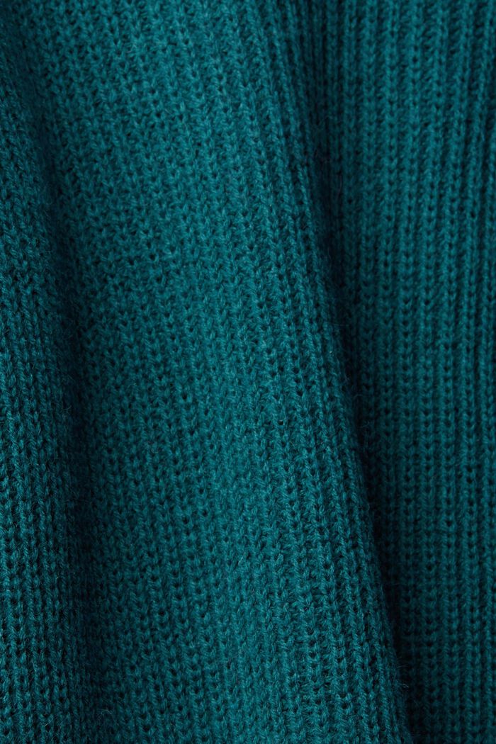 Pullover i uld med pufærmer, TEAL GREEN, detail image number 5