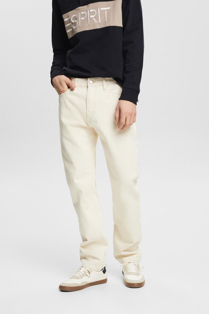 Lige jeans med mellemhøj talje, OFF WHITE, detail image number 5
