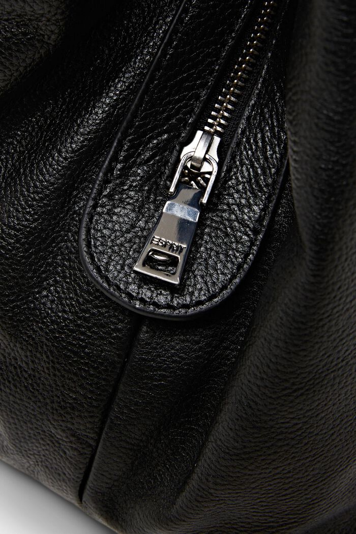 Mulepose i læder, BLACK, detail image number 1