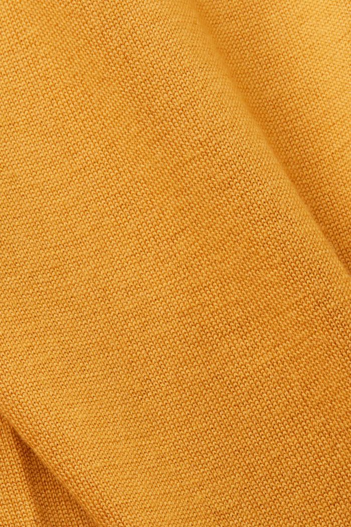Polosweater i uld, HONEY YELLOW, detail image number 5