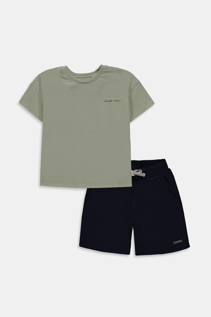 Blandet sæt: T-shirt og shorts, DUSTY GREEN, detail image number 0
