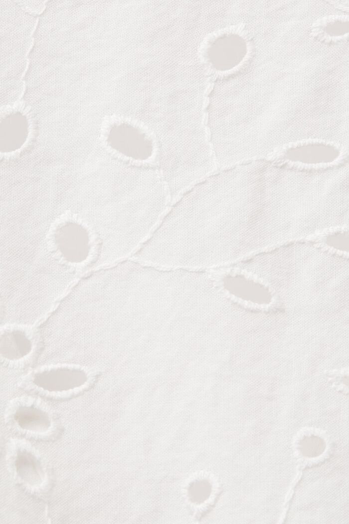 Ærmeløs blondebluse, 100 % bomuld, OFF WHITE, detail image number 4