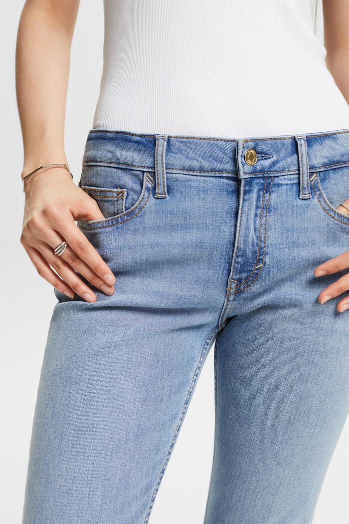 Bootcut-jeans med mellemhøj talje, BLUE LIGHT WASHED, detail image number 4