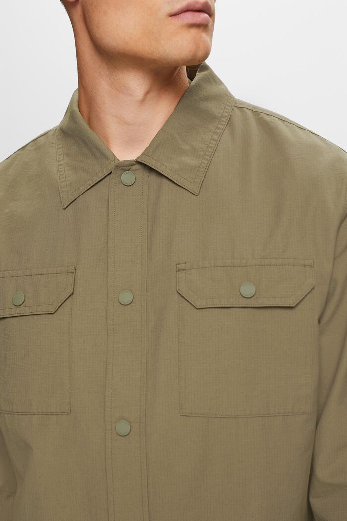 Utility-skjorte, bomuldsmiks, KHAKI GREEN, detail image number 3