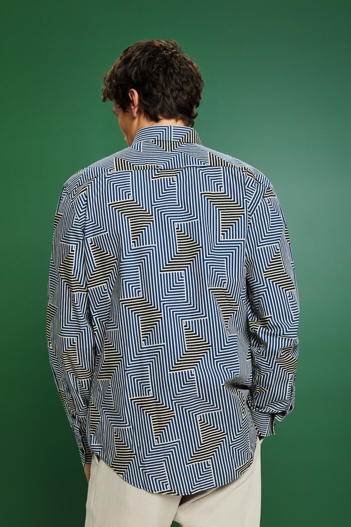 Regular fit-skjorte med geometrisk print, BRIGHT BLUE, detail image number 2