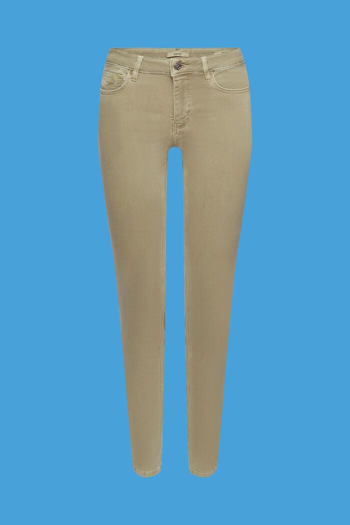 Skinny jeans med mellemhøj talje, LIGHT KHAKI, detail image number 6