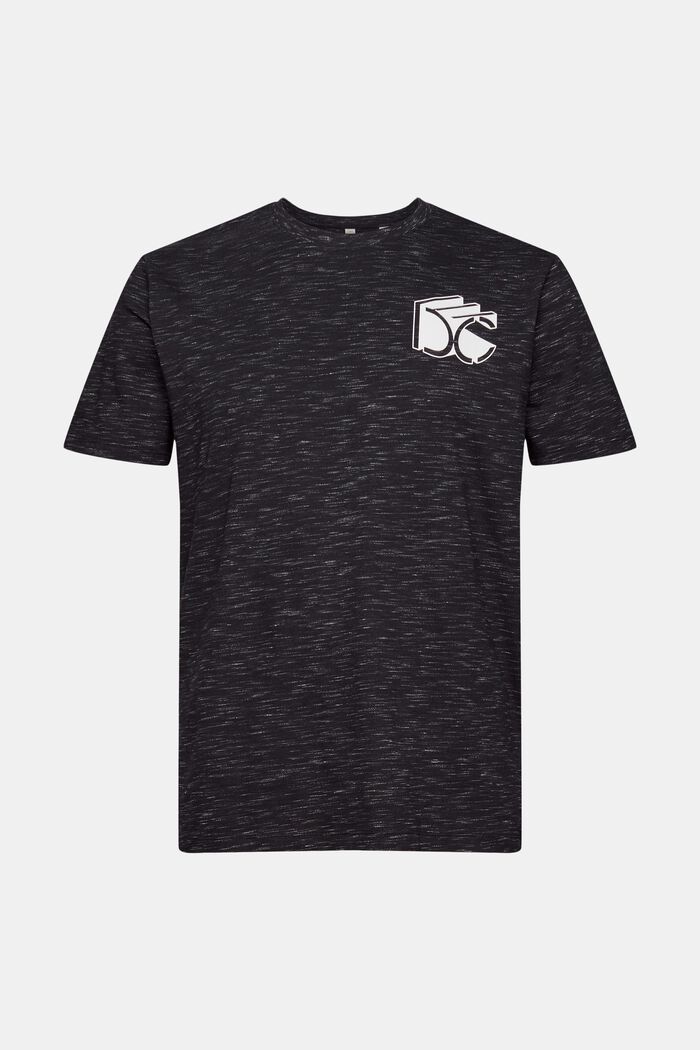 Meleret T-shirt i jersey med 3D-logoprint, BLACK, overview
