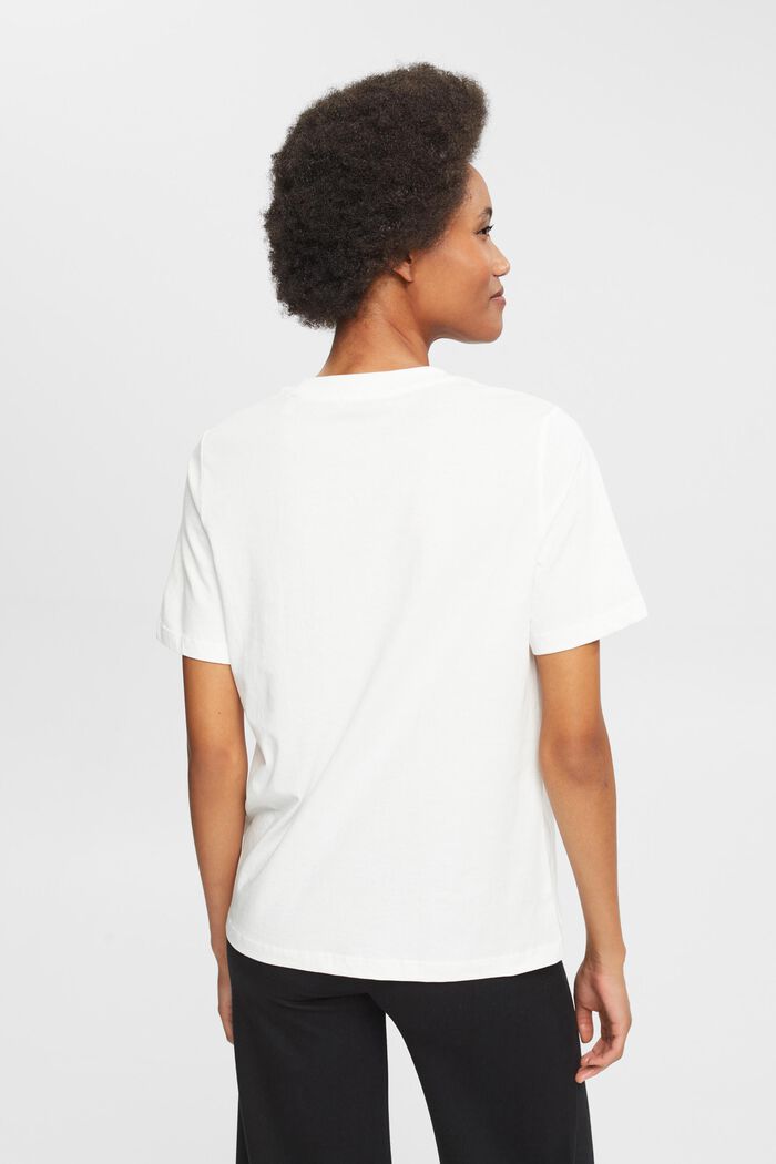 T-shirt med print, OFF WHITE, detail image number 3