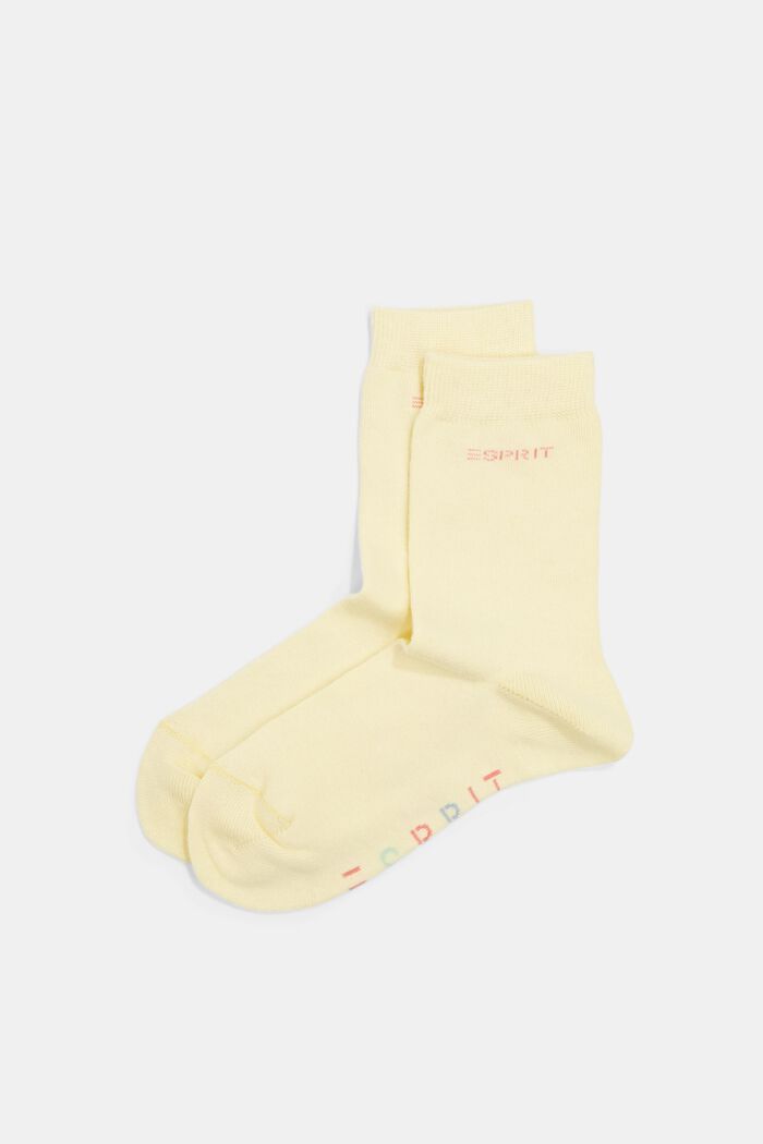 Pakke med 2 par sokker med logo, i bomuldsblanding