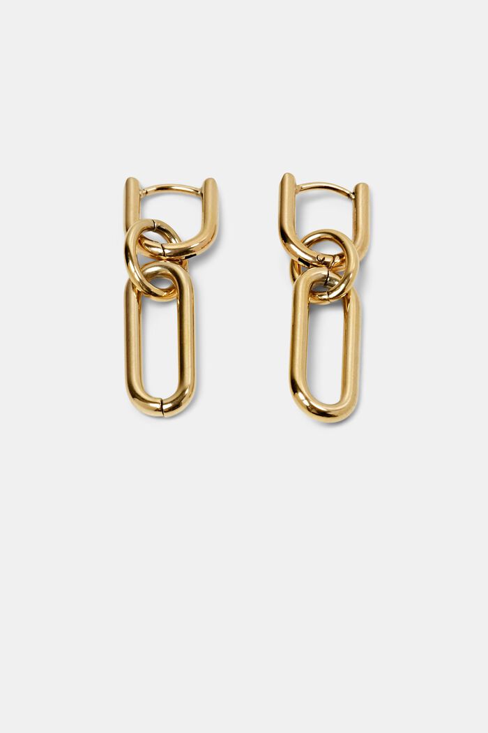 Link-øreringe, rustfrit stål, GOLD, detail image number 0