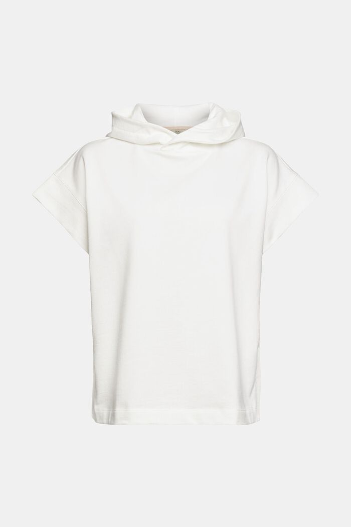 Sweat-hoodie med korte ærmer, økologisk bomuld