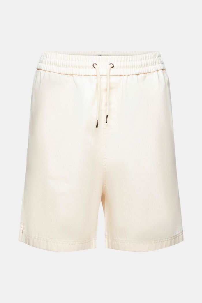 Shorts i ren bomuld med print bagpå, CREAM BEIGE, detail image number 6