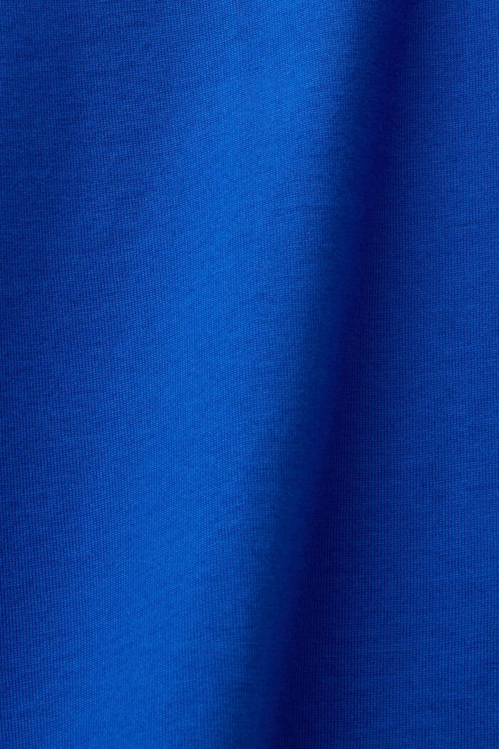 T-shirt i pimabomuld med rund hals, BRIGHT BLUE, detail image number 5