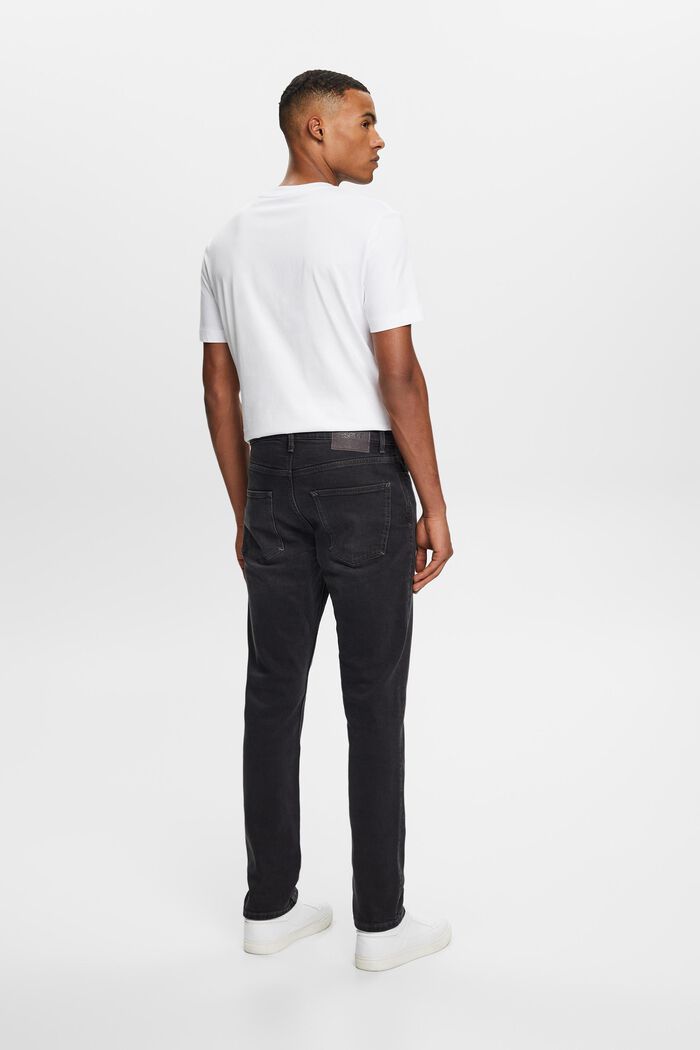 Slim jeans med mellemhøj talje, BLACK DARK WASHED, detail image number 3