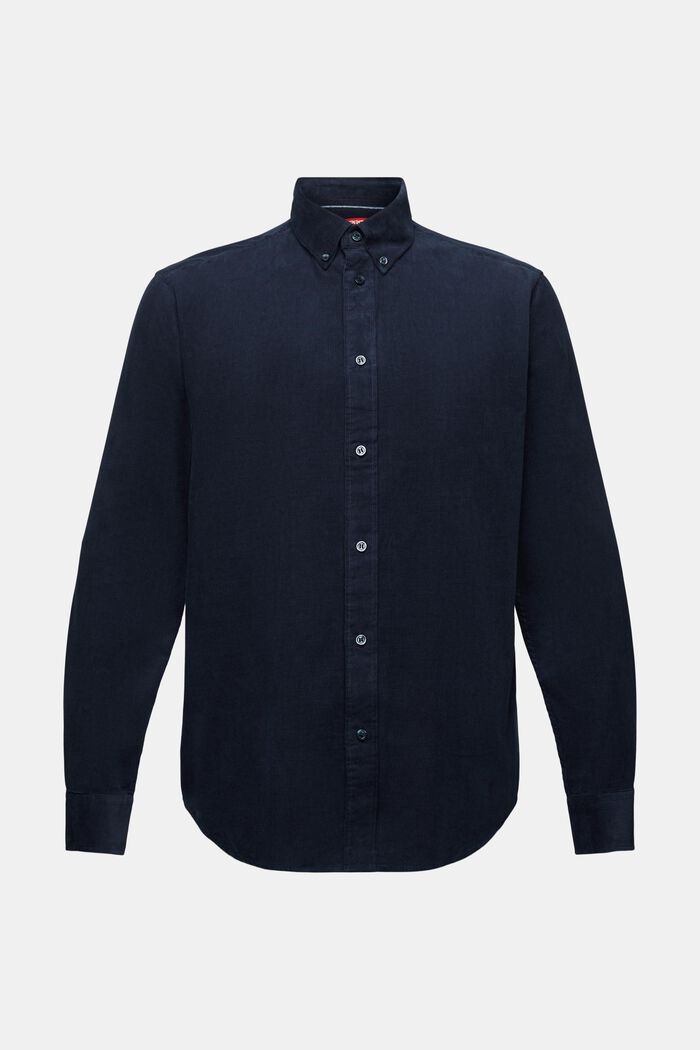 Fløjlsskjorte i 100% bomuld, PETROL BLUE, detail image number 6