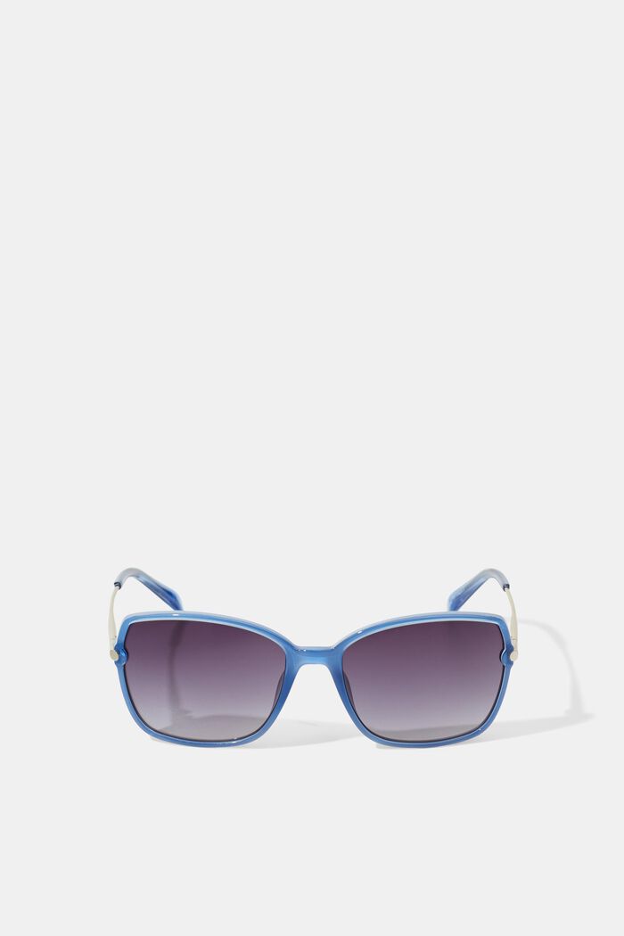 Rektangulære solbriller i materialeblanding, BLUE, detail image number 3