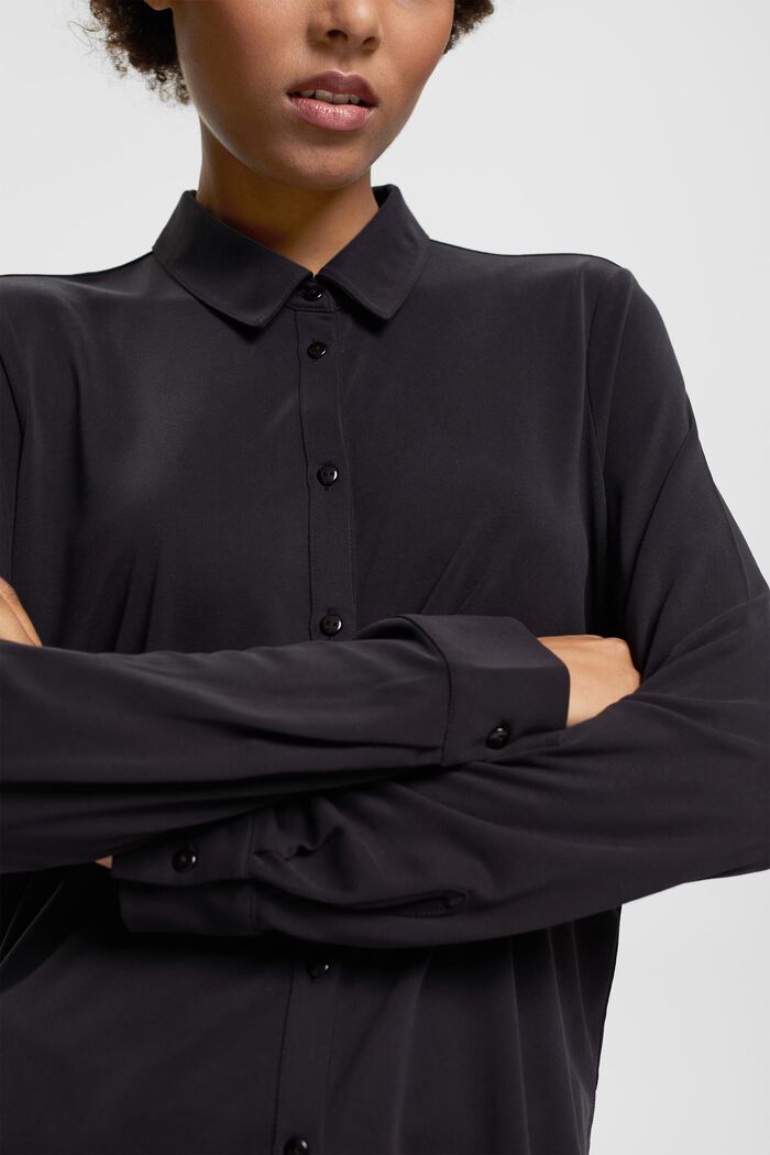 Bluse med knapper, BLACK, detail image number 2